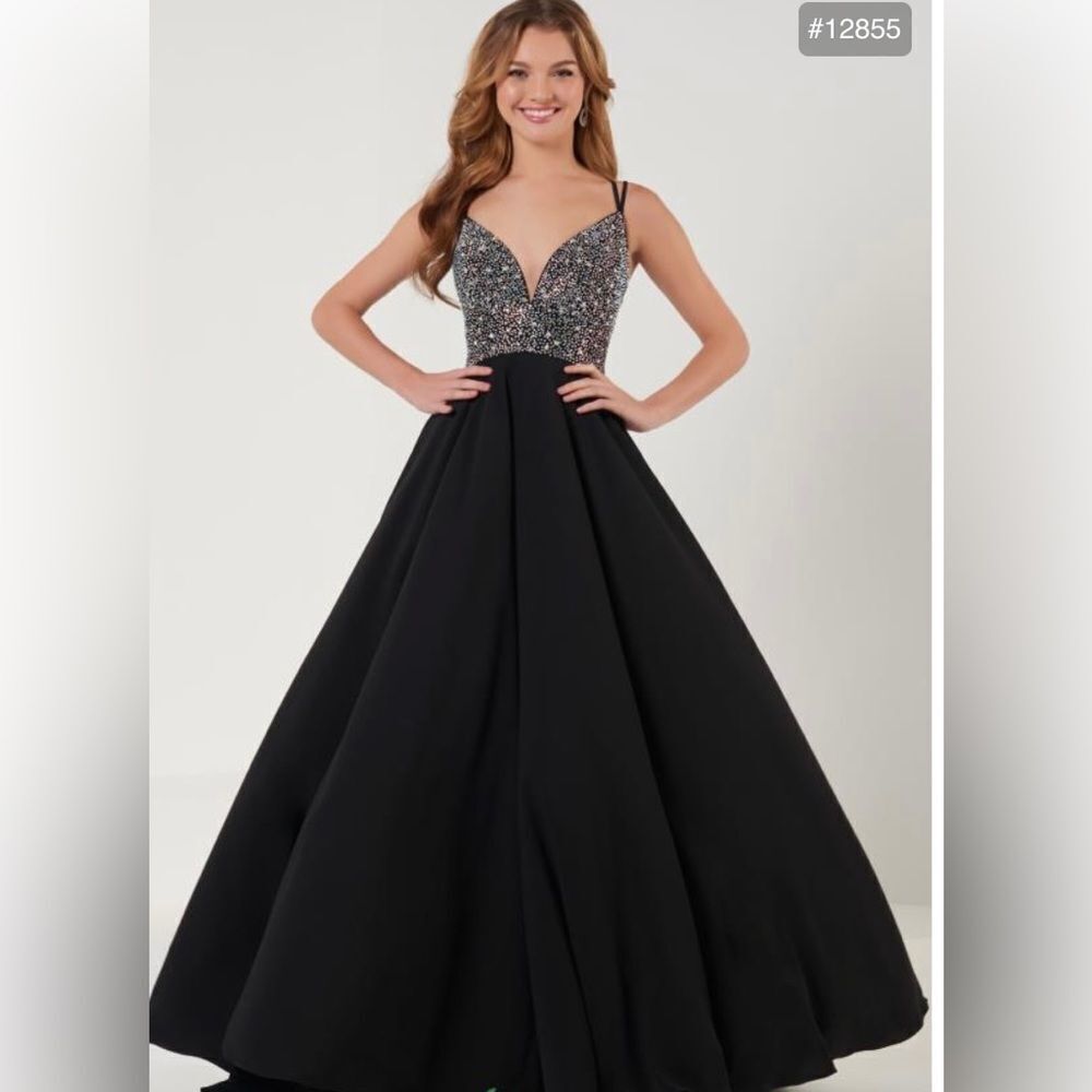 NEW Studio 17 12855 black sparking rhinestone bodice maxi prom ballroom 10